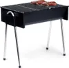Progarden Tragbarer Holzkohlegrill schwarz Stahl 33x48x46 Produktbild-Vorschau 3
