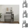 A vanity table with a lighted mirror and storage compartments, shown in a room setting. Multiple views of the vanity table are displayed on the right side of the image. Náhled obrázku produktu