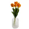 künstlicher Tulpen-Strauß orange 4 Bündel Kunstpflanze Produktbild-Vorschau 4