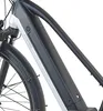 A close-up view of the frame and battery of an electric bicycle. Produktbild-Vorschau