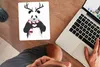 MuchoWow® Mauspad Mousepad Panda - Geweih - Halstuch - Herz Produktbild-Vorschau 3