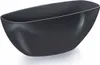 A dark gray, oval-shaped decorative pot with a thin white rim, shown from a slightly elevated side angle on a white background. Podgląd zdjęcia produktu
