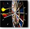 Wanduhr - Quadrat - Glasuhr - Pfeil Darts Spaß Schild - Produktbild-Vorschau 1