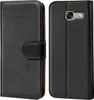 A black flip case for a smartphone is shown from the front and back. Produktbild-Vorschau