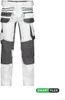 A pair of white and gray work pants with multiple pockets, displayed against a white background. Náhled obrázku produktu