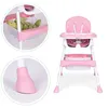ECOTOYS jedálenské kresielko pre deti, ružové, 5-bodové Náhľad obrázku produktu 6