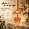 Bunte Glas Tischlampe Kabellos, Vintage LED Produktbild-Vorschau 3