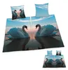 Partner Bettwäsche 4tlg. Schwanenpaar 135x200 cm (80x80 cm) Produktbild-Vorschau 1