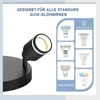 ZMH LED Deckenleuchte Schwarz Rund Deckenstrahler 2 Flammig Produktbild-Vorschau 2