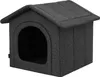 A dark gray fabric dog house with an arched entrance. Podgląd zdjęcia produktu