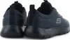 A close-up rear view of two black Skechers sneakers. Voir les images du produit