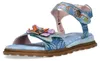 Laura Vita Damen Sandale Leder mit Blumenapplikation Produktbild-Vorschau 1