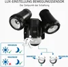 Diagram showing the settings and operation of a motion sensor light. Produktbild-Vorschau