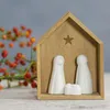 Kolečka Malý betlém z dřeva a porcelánu 5x12x9 cm Náhled obrázku produktu 3