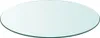 A clear, overhead view of a round glass tabletop. Produktbild-Vorschau