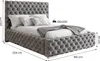 A tufted upholstered bed frame with a headboard and footboard, shown with bedding and a throw blanket. Produktbild-Vorschau