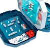 A close-up shot of a Battleship board game set, showing the open case with game pieces and the game board. Produktbild-Vorschau