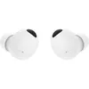 Two white wireless earbuds are shown against a white background. Produktbild-Vorschau