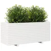 Pflanzkübel Weiß 110x40x49,5 cm Massivholz Kiefer Produktbild-Vorschau 4