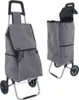 Two views of a gray shopping trolley with black trim and wheels, shown against a white background. Produktbild-Vorschau