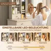 Make-up tafel met spiegel en verstelbare LED-verlichting – Productafbeelding-voorbeeld 4