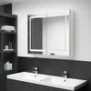 A modern bathroom with a double sink and a mirrored cabinet. Produktbild-Vorschau