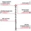 A detailed diagram of a drill bit with callouts explaining its features. Anteprima dell’immagine prodotto