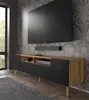 A modern TV stand with a television mounted above it in a living room. Podgląd zdjęcia produktu