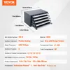 A diagram of a multi-drawer storage cabinet with dimensions and specifications. Produktbild-Vorschau
