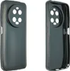 Two views of a transparent phone case with a circular camera cutout.