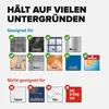 This image displays a chart showing surfaces that a product is suitable and not suitable for, with checkmarks and crosses. Anteprima dell’immagine prodotto