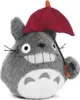 A plush toy of Totoro holding a red umbrella. Produktbild-Vorschau
