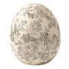 Clayre & Eef Figur Ei Ø 14x16 cm Grau Beige Keramik Blumen Produktbild-Vorschau 1