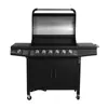 A black gas grill with the lid open, shown against a white background. Produktbild-Vorschau