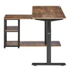 A height-adjustable desk with shelves. Produktbild-Vorschau