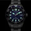 Close-up of a black and blue Citizen Promaster Eco-Drive diver watch with luminous hands and markers. Anteprima dell’immagine prodotto