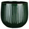 Mica Decorations Blumentopf - Keramik - dunkelgrun - Rillen Produktbild-Vorschau 1