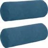 vidaXL Coussin bolster 2 pièces bleu Ø 15 x 40 cm tissu Voir les images du produit 1