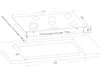 A technical drawing showing the dimensions and installation cutout for a glass ceramic hob. Náhľad obrázku produktu