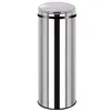 A stainless steel automatic trash can with a black trim and lid. Anteprima dell’immagine prodotto