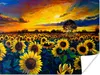 MuchoWow® Poster Gemälde - Ölfarbe - Blumen - Sonnenblume Produktbild-Vorschau 1