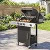 Outsunny Gasgrill 10,5 KW 4 Brenner BBQ Grillwagen Produktbild-Vorschau 9