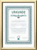 A framed certificate with decorative borders and text. Produktbild-Vorschau