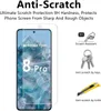 A screen protector for a Google Pixel 8 Pro phone, with marketing text and icons highlighting its scratch-resistant features. Produktbild-Vorschau