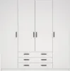 Spell Kleiderschrank B183 cm 4 Türen und 3 Schubladen weiß. Produktbild-Vorschau 11