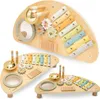 Centro musicale in legno per bambini - Giocattoli educativi Anteprima dell’immagine prodotto 1