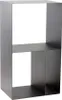 A minimalist, gray metal firewood rack with an open top and a shelf dividing the interior. Náhľad obrázku produktu