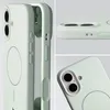 Collage of close-up shots of a pistachio-colored silicone phone case with a magnetic ring. Produktbild-Vorschau