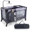 COSTWAY 3-in-1 bijzetter, reisbed voor baby's, reisbed met Productafbeelding-voorbeeld 1