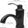 A black faucet with dimensions indicated by lines and text. Podgląd zdjęcia produktu